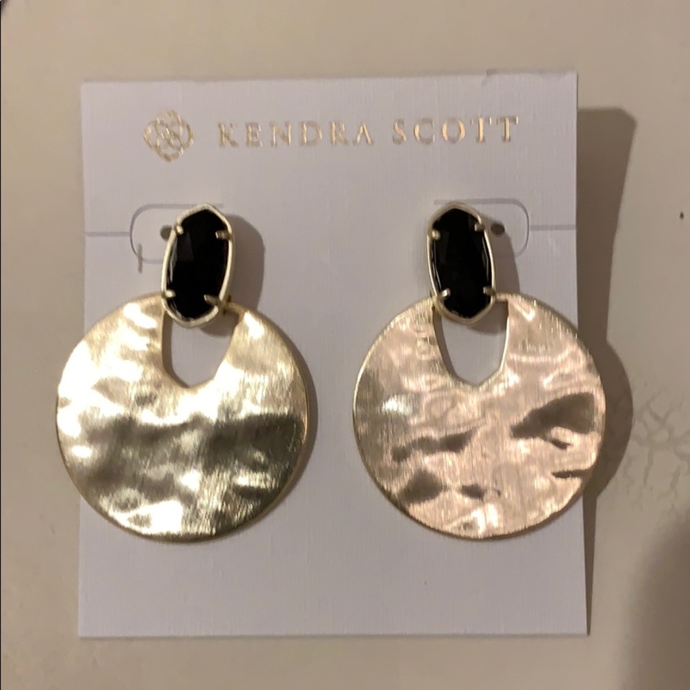 NWOT Kendra Scott gold/black Didi style earrings